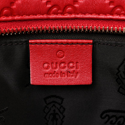 Gucci Guccissima Medium Zippered Shopping Tote Red 5 of 23
