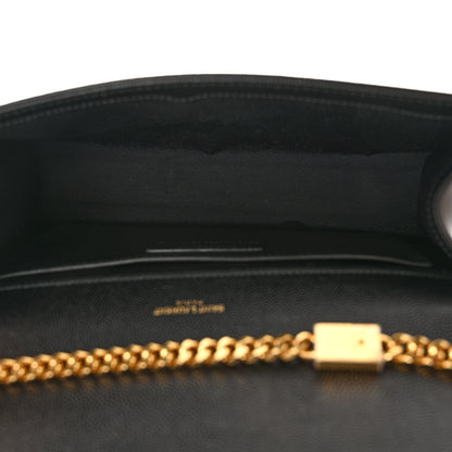 Saint Laurent Grain De Poudre Medium Classic Monogram Kate Satchel Black 5 of 12