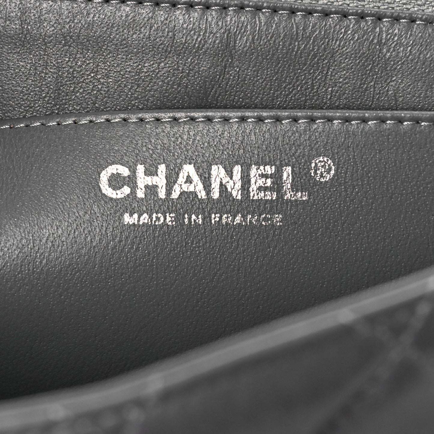 Lambskin Quilted Jumbo Single Flap Grey