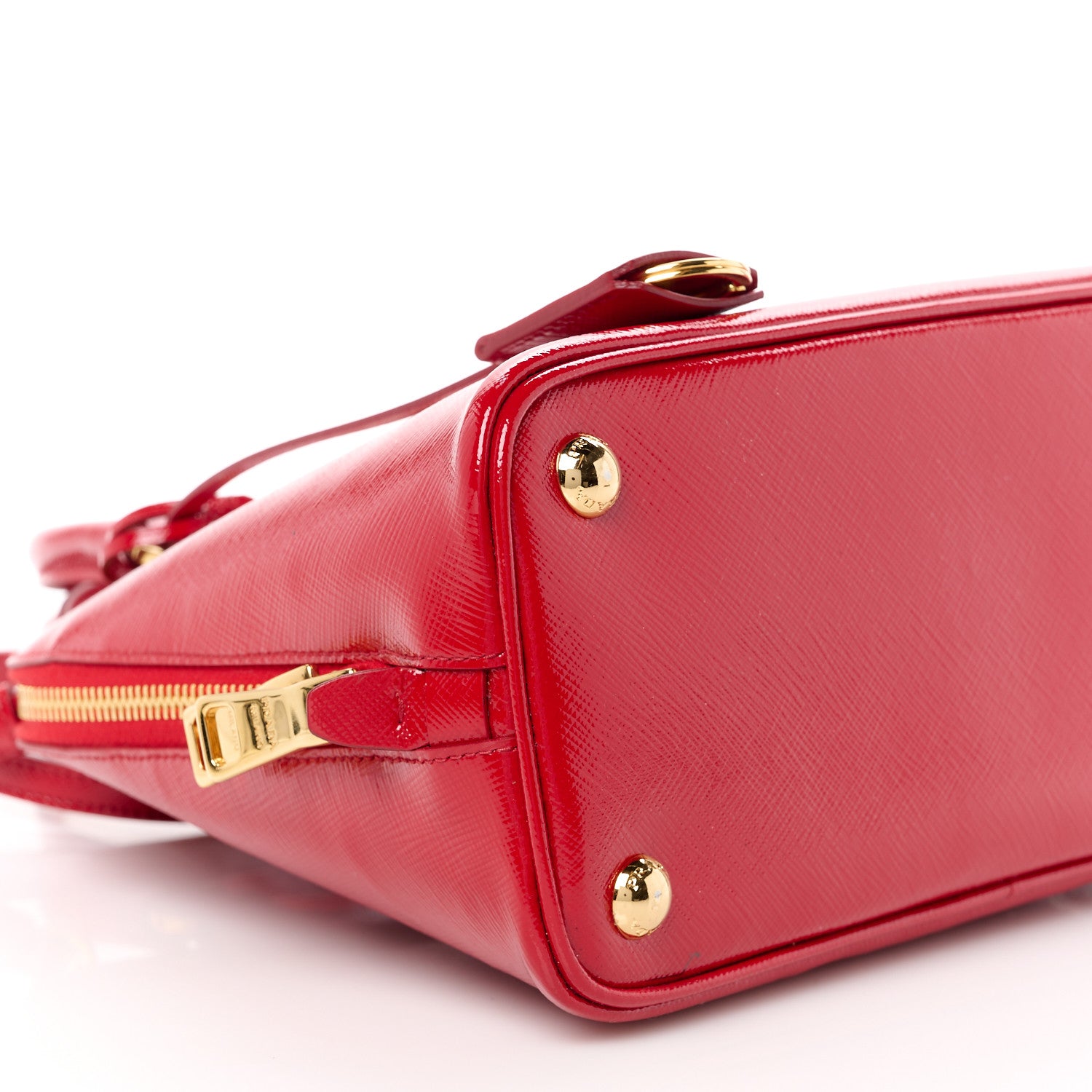Prada Saffiano Vernice Small Promenade Tote Rosso 10 of 11