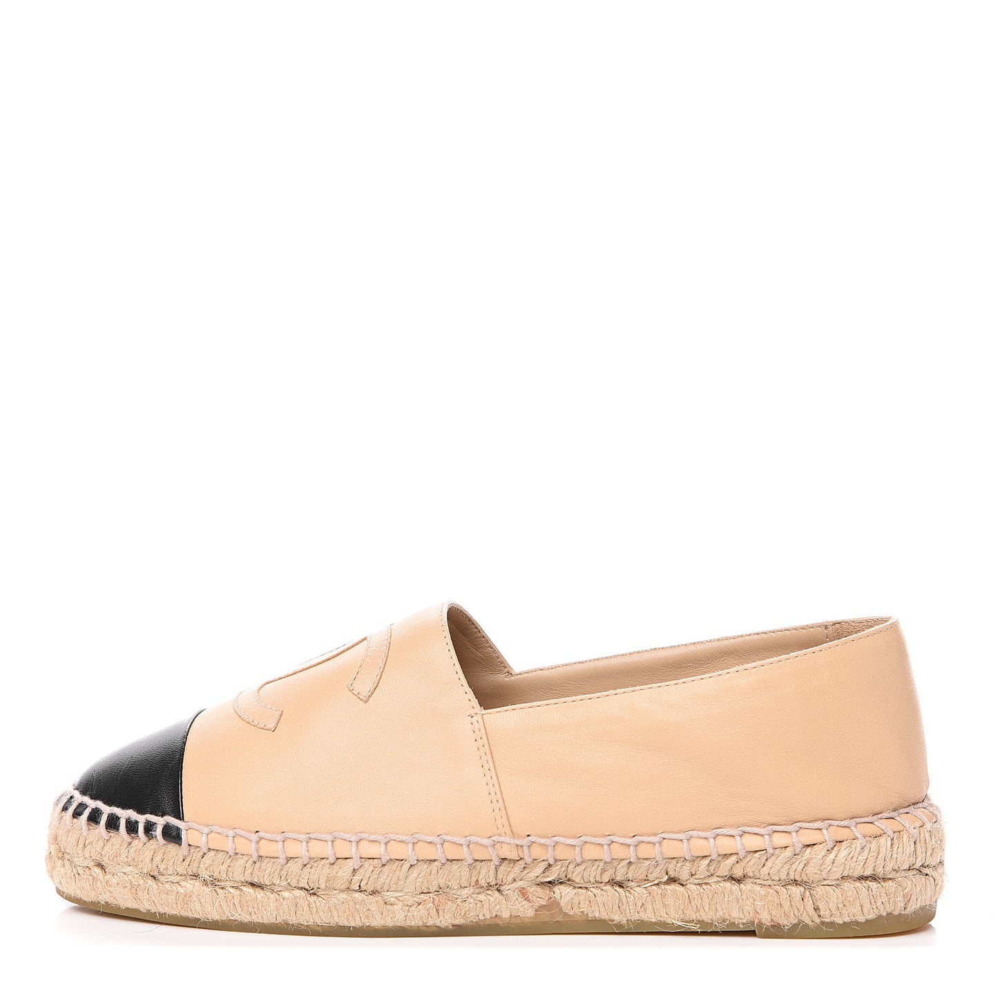 Lambskin CC Espadrilles 37 Beige Black