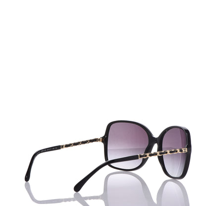 Chanel Lambskin Square Chain Sunglasses 5210-Q Black 4 of 7