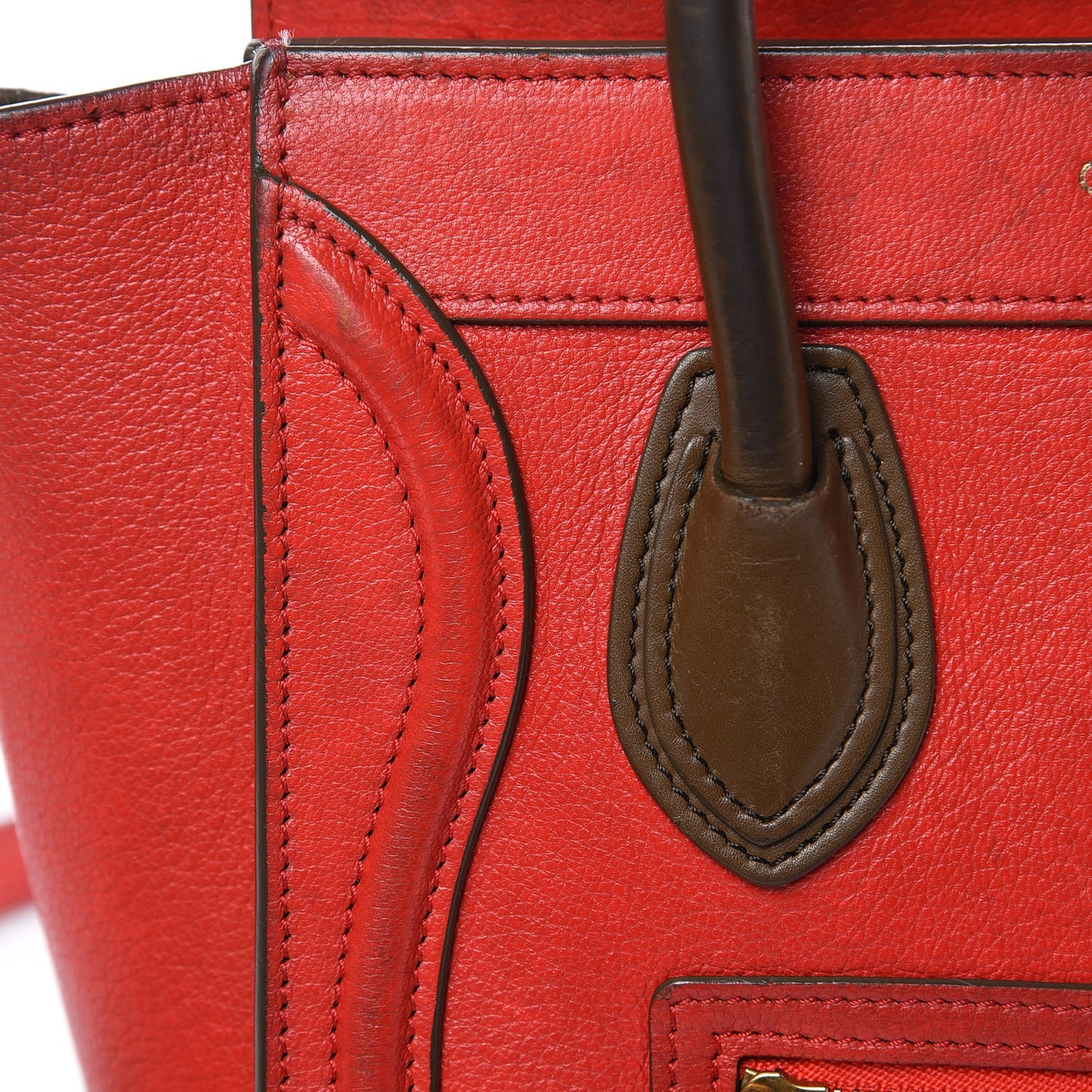 Goatskin Nano Tri-Color Luggage Red