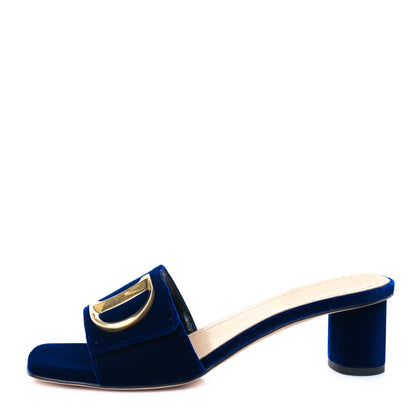 Christian Dior Velvet C'est Dior 50mm Slide Sandals 37 Blue 1 of 8