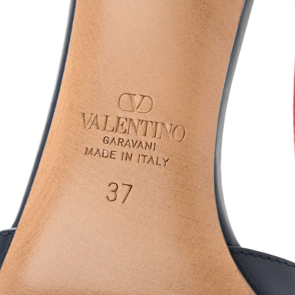 Valentino Garavani Calfskin Vlogo Slingback 80mm Pumps 37 Marine 7 of 11