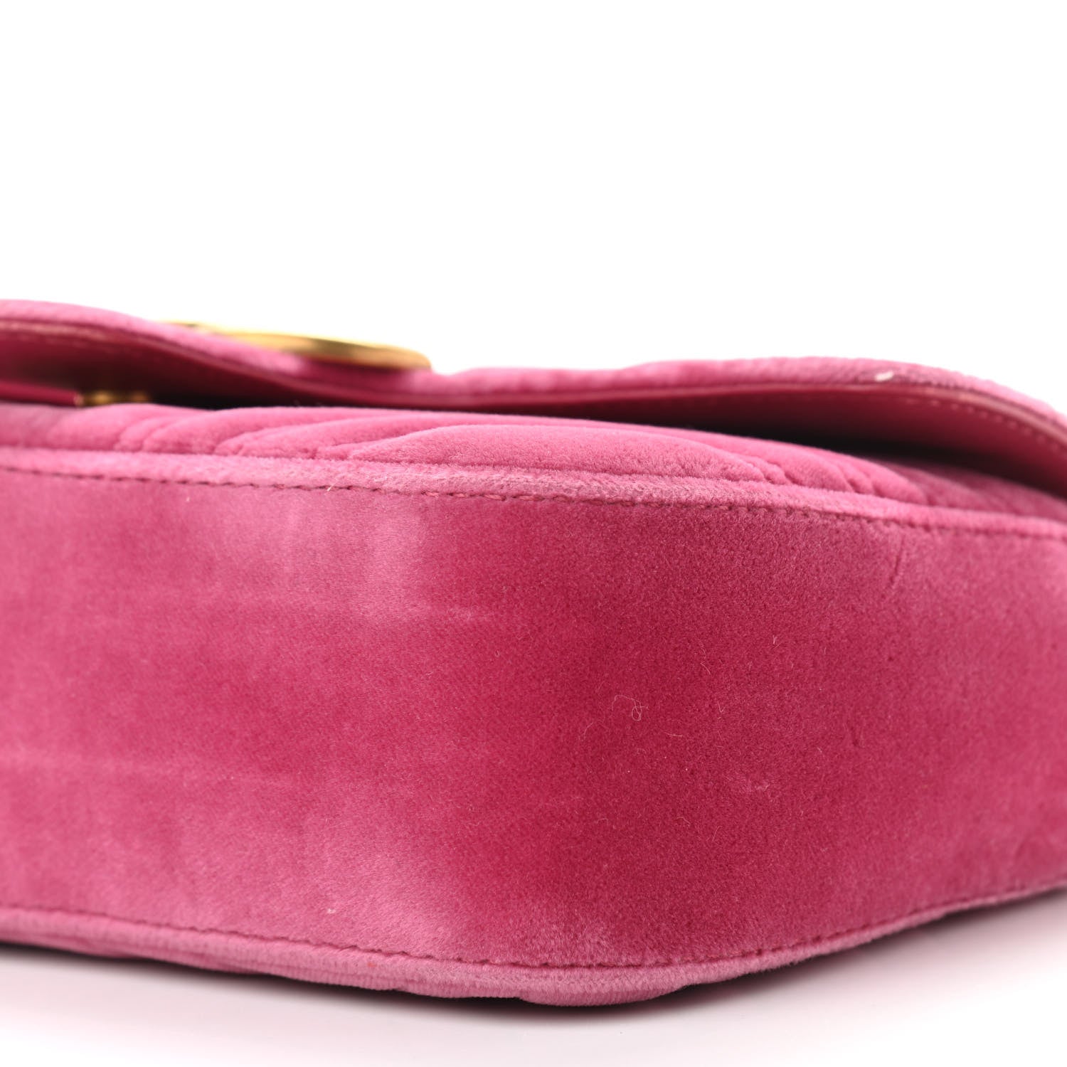 Gucci Velvet Matelasse Mini GG Marmont Shoulder Bag Light Raspberry Rose 10 of 10