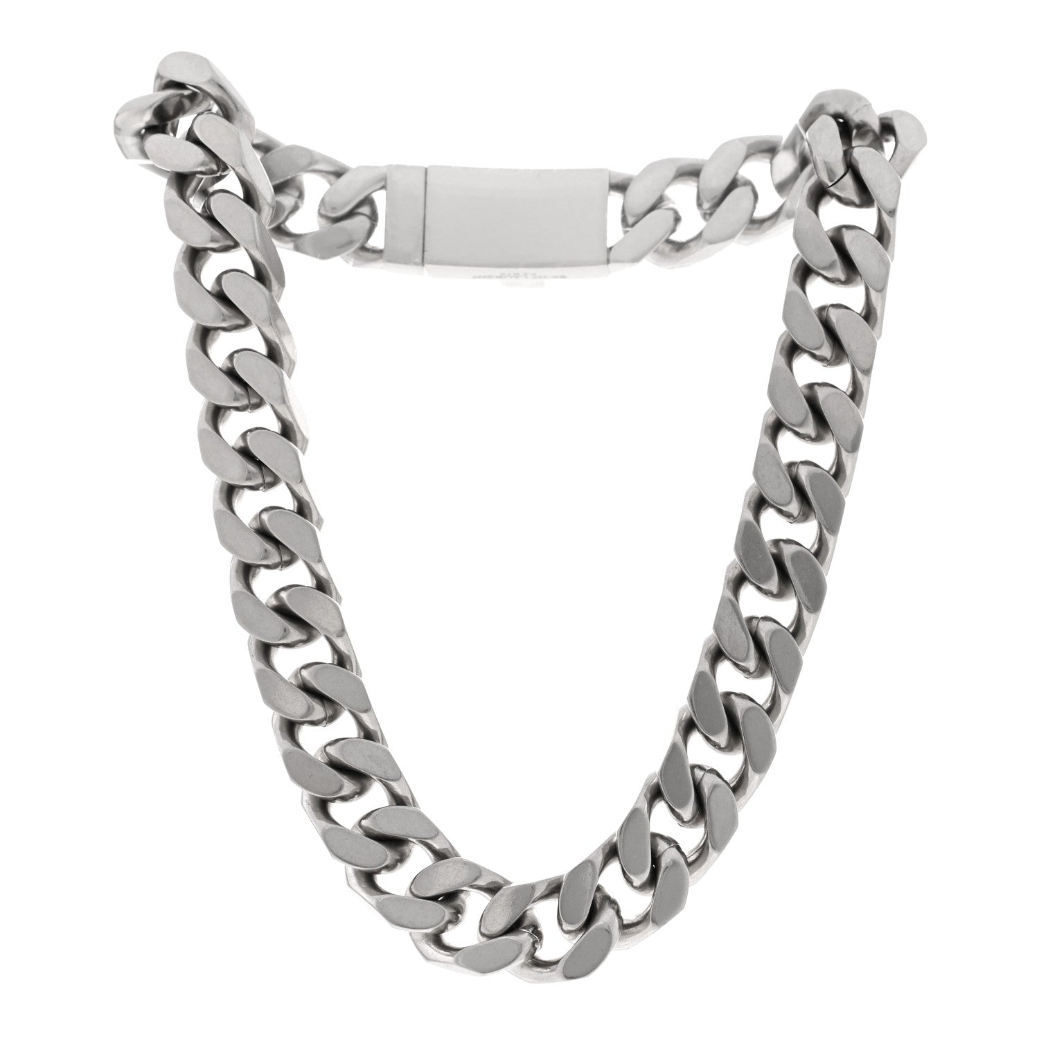 Saint Laurent Metal Chain Choker Necklace Oxidized Silver 3 of 5