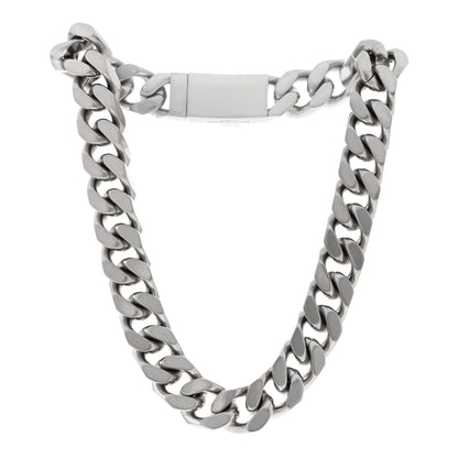 Saint Laurent Metal Chain Choker Necklace Oxidized Silver 3 of 5