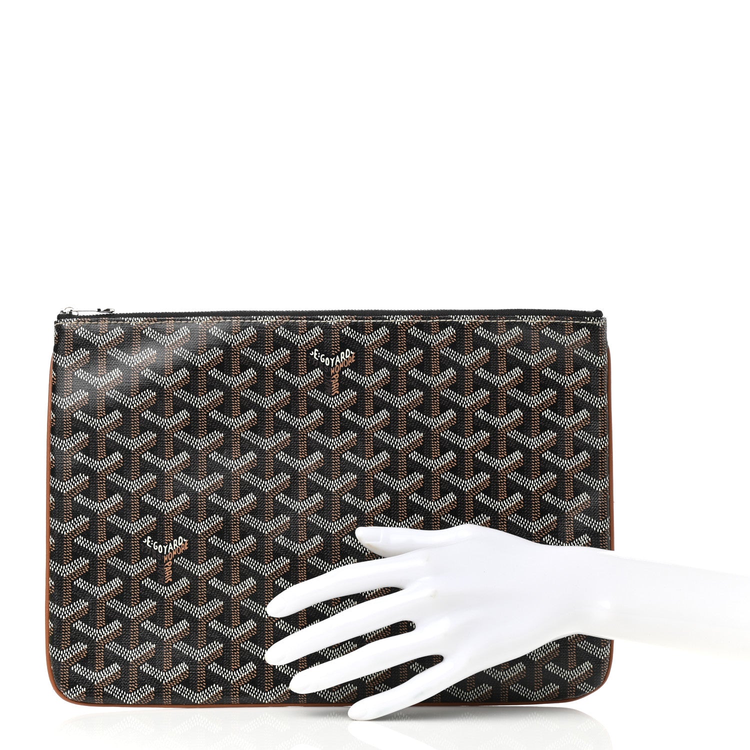 Goyard Goyardine Senat Pochette MM Black Gold 2 of 7