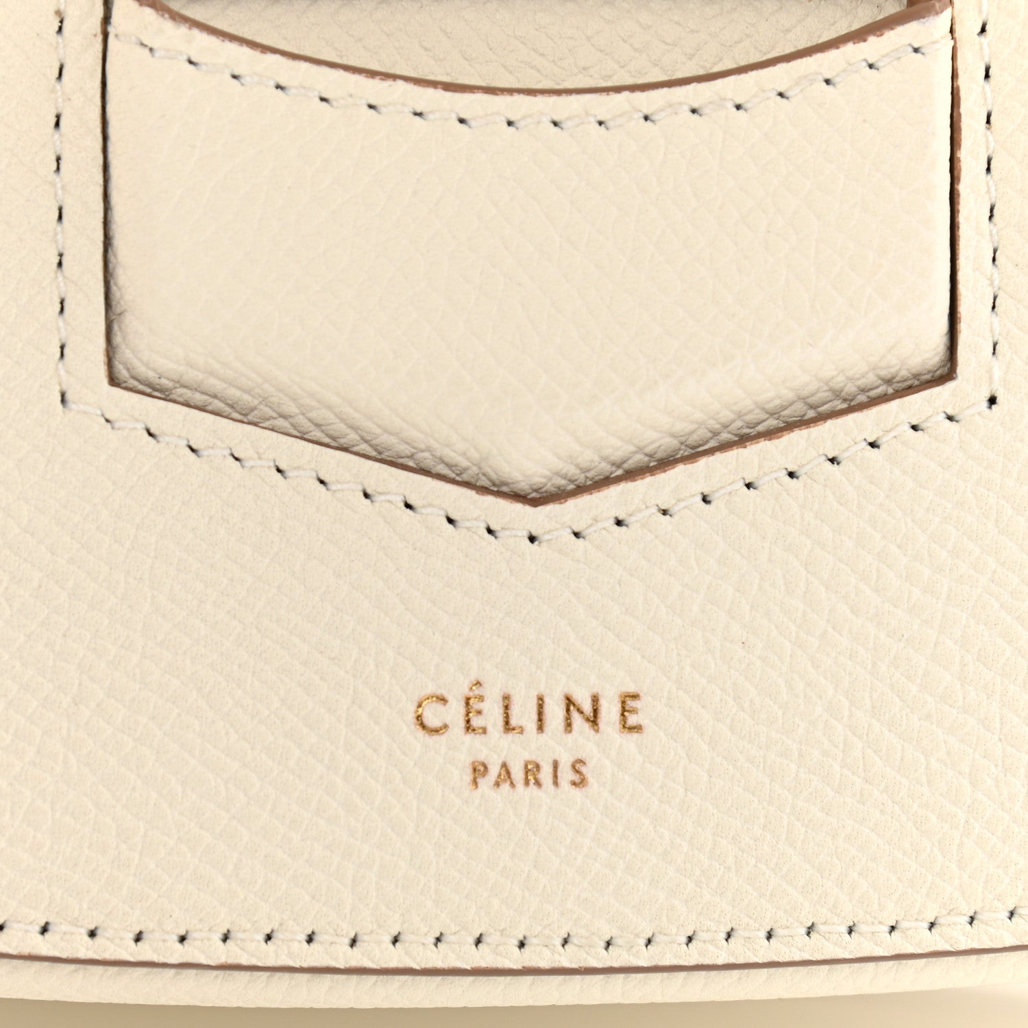 Celine Grained Calfskin Medium Trotteur White 6 of 10