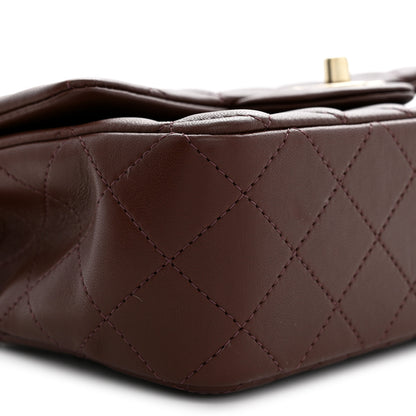 Chanel Lambskin Quilted Mini Top Handle Rectangular Flap Dark Brown 9 of 12