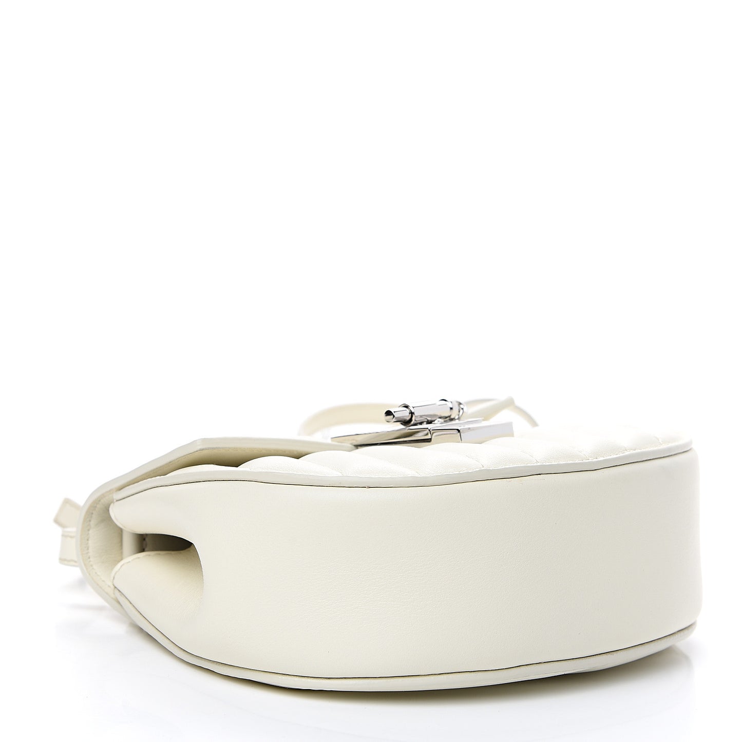 Calfskin Quilted Mini Drew Bijou Shoulder Bag Natural White