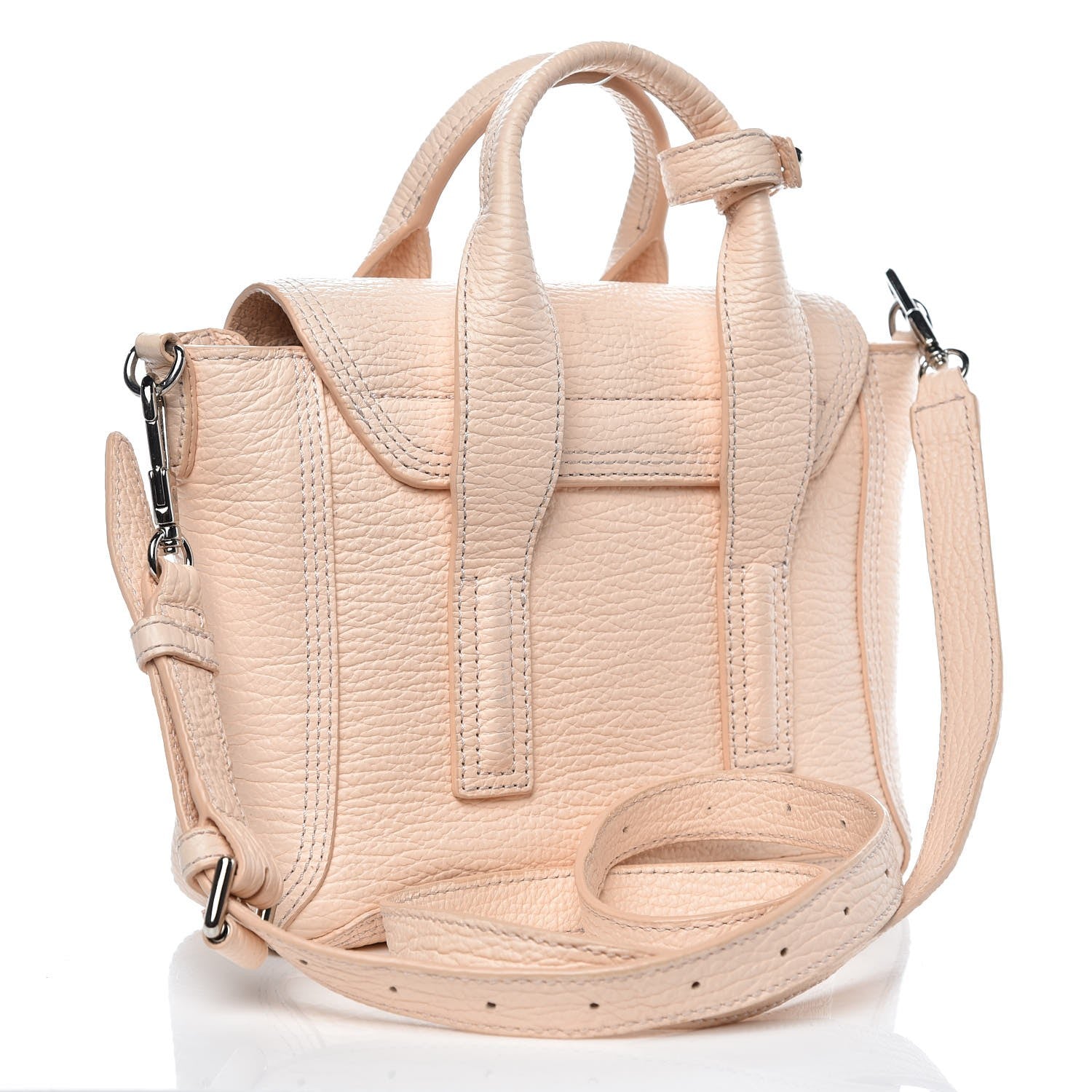 3.1 Phillip Lim 3.1 Textured Calfskin Mini Pashli Satchel White Peach 3 of 10