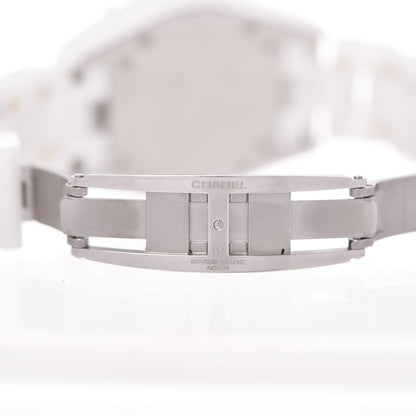 Chanel Stainless Steel Ceramic Diamond 33mm J12 Quartz Watch White 7 of 8