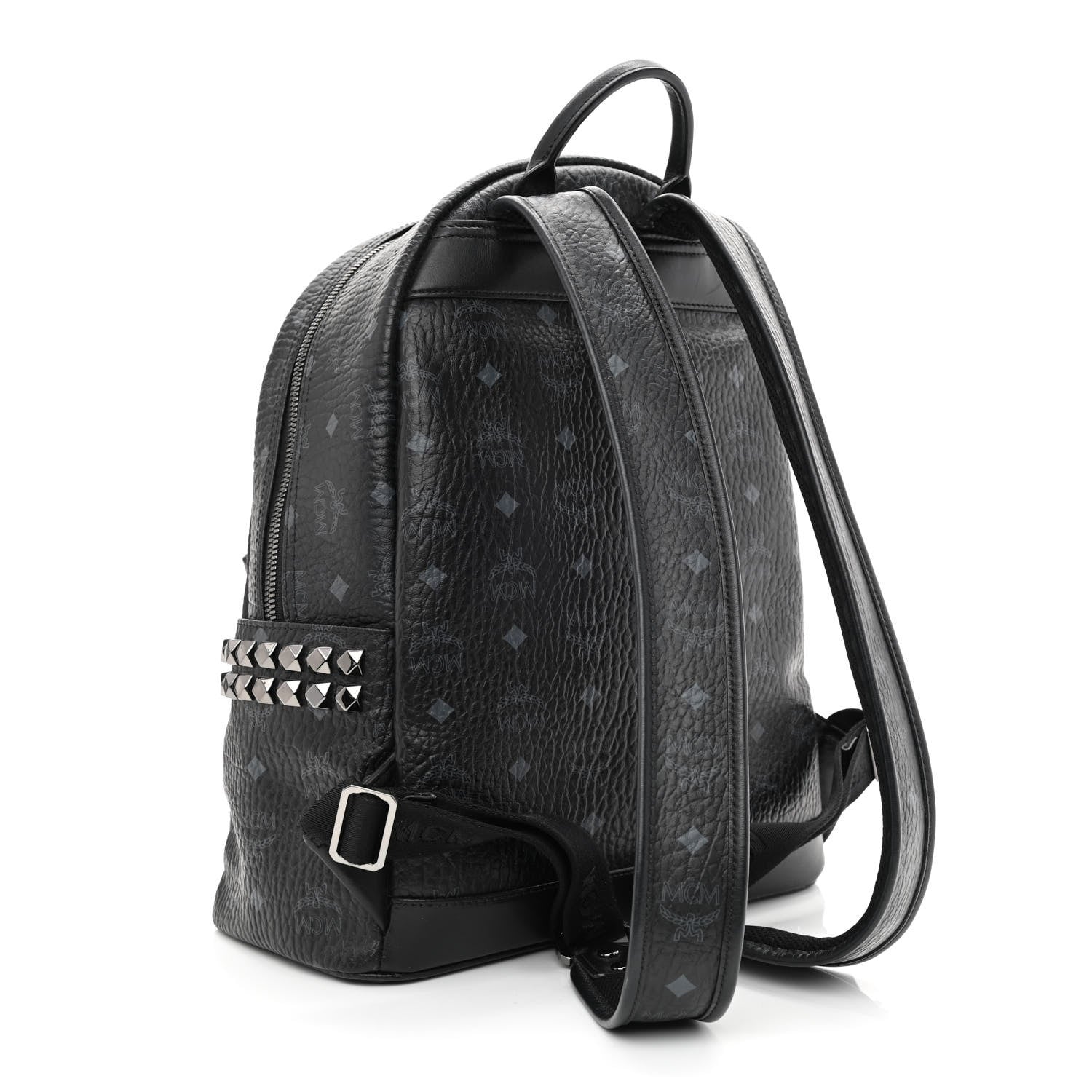 MCM Visetos Medium Side Studs Stark Backpack Black 4 of 15
