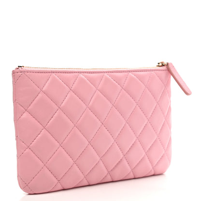 Chanel Lambskin Quilted Cosmetic Case Pink 3 of 8