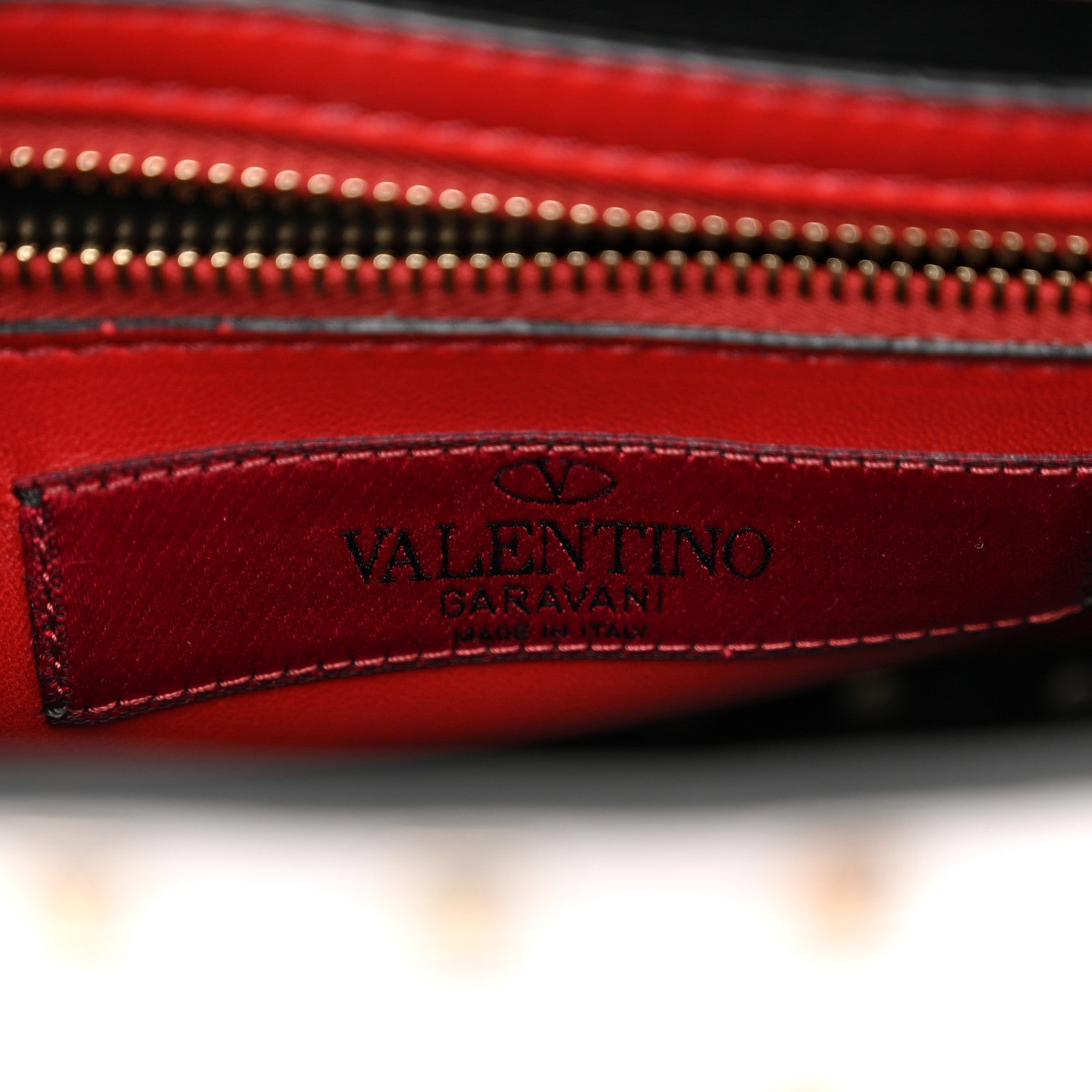 Valentino Garavani Lambskin VLTN Print Medium Rockstud Spike Shoulder Bag Optic White Black 6 of 9
