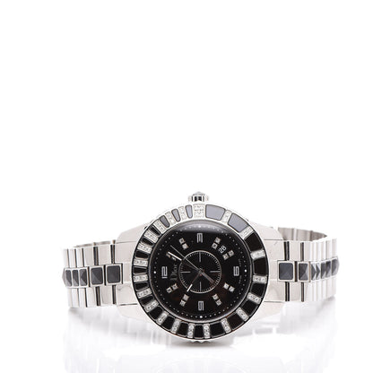 Christian Dior Stainless Steel Diamond Sapphire 33mm Christal Quartz Watch Black 3 of 8