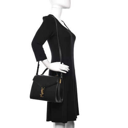 Saint Laurent Grain de Poudre Medium Classic Monogram Cassandra Top Handle Black Rouge Legion 3 of 13