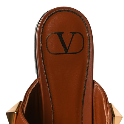 Valentino Garavani Calfskin Roman Stud Ankle Strap Flat Mules 37 Selleria 10 of 10