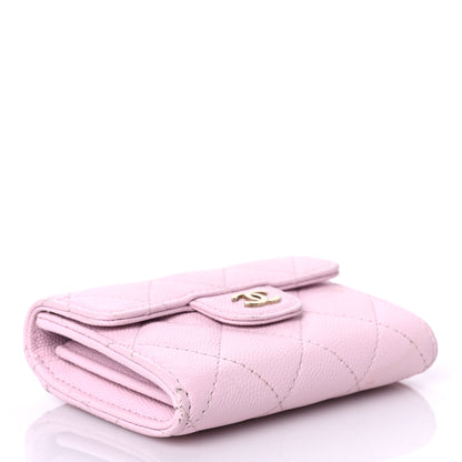 Chanel Caviar Quilted Flap Card Holder Wallet Light Pink 4 of 13