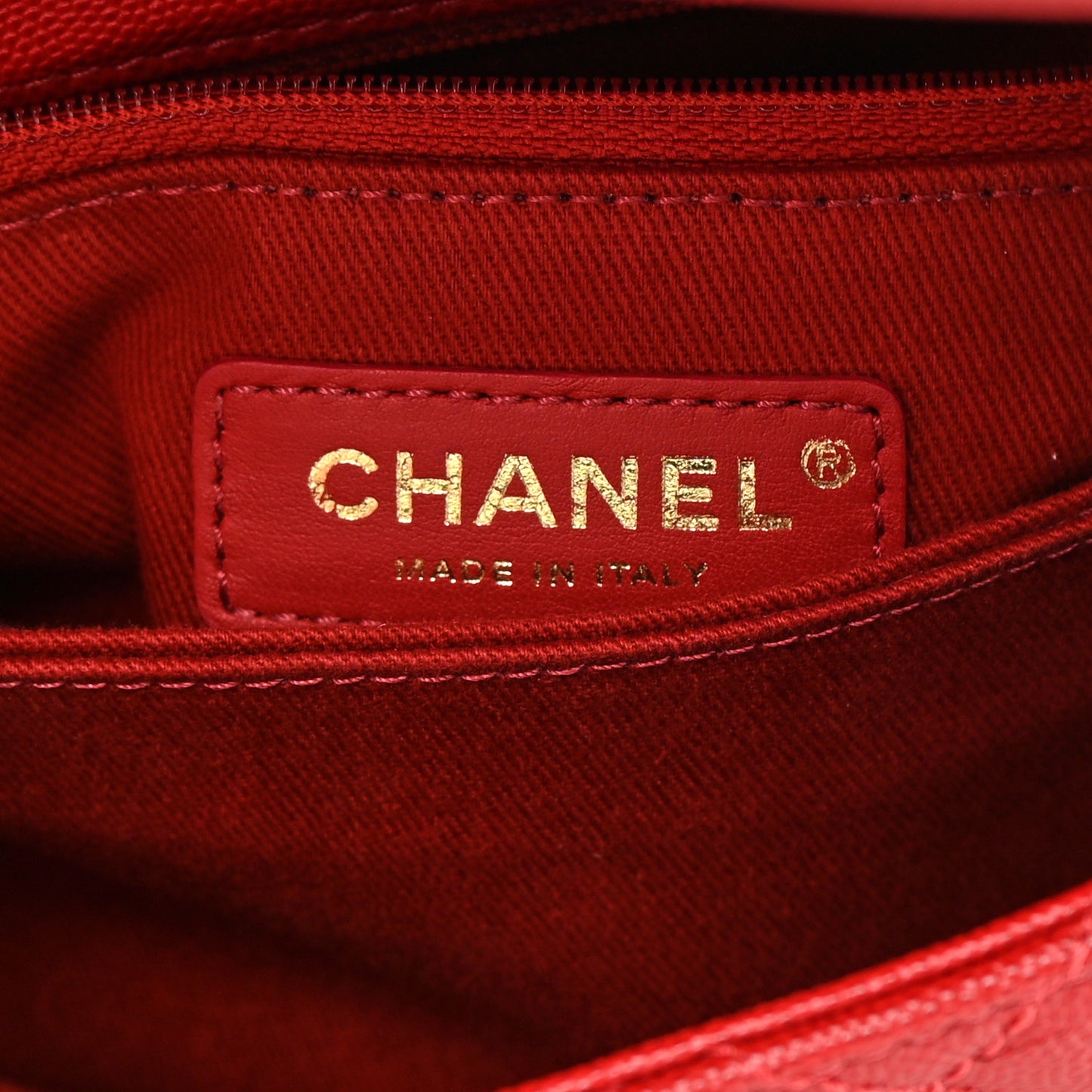 Caviar Quilted Mini Coco Handle Flap Red