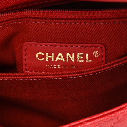Chanel Caviar Quilted Mini Coco Handle Flap Red 6 of 12