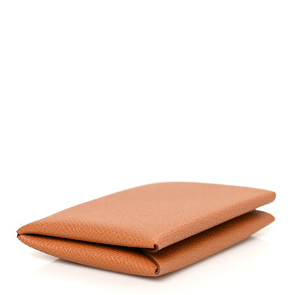 Hermes Epsom Calvi Card Case Gold 4 of 9
