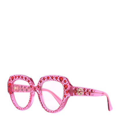 Gucci Crystal Heart Sunglasses GG0308S Red Pink 1 of 8