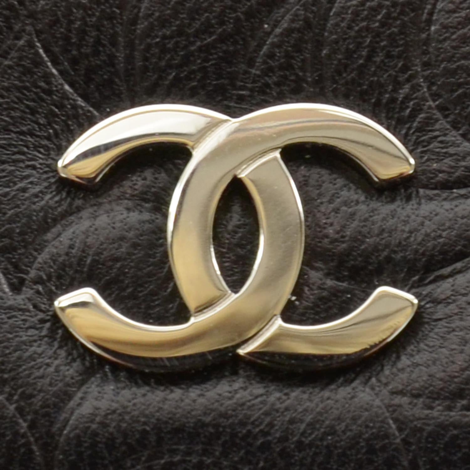 Chanel Lambskin Camellia Wallet on Chain WOC Black 6 of 9