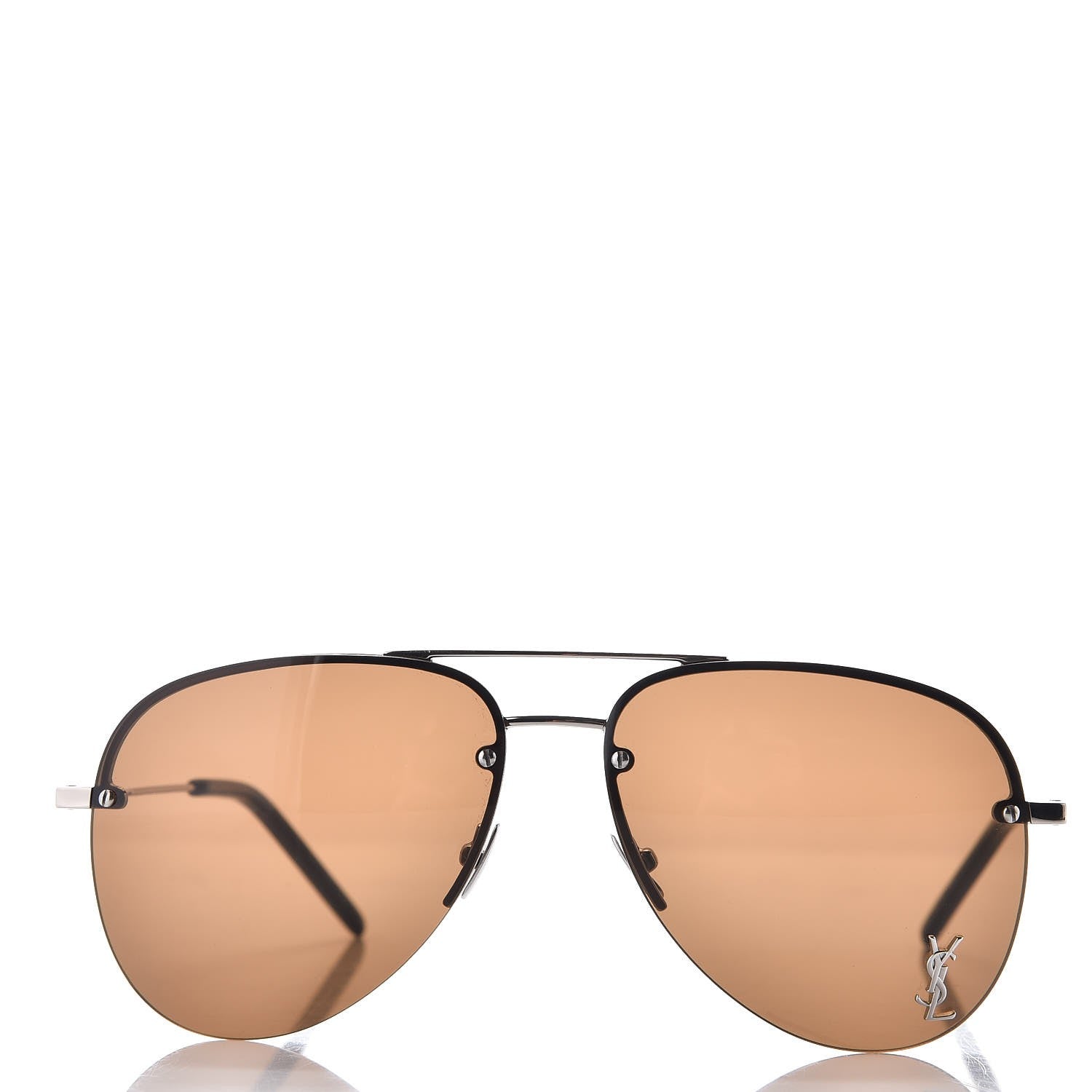 Saint Laurent Aviator Classic 11 Sunglasses Brown 2 of 7