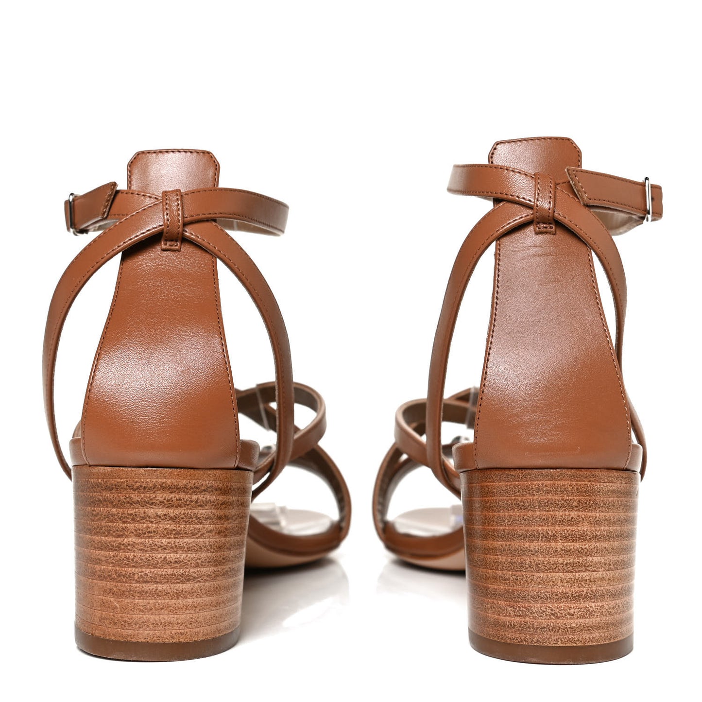 Calfskin Antinea Sandals 38.5 Marron Muscade
