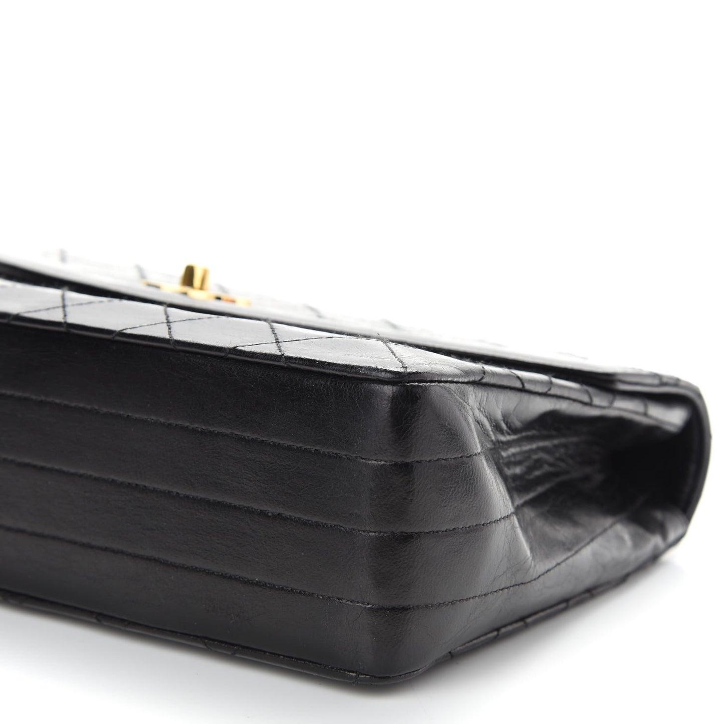 Lambskin Quilted Medium Single Flap Black