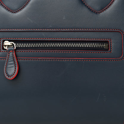 Celine Satin Debossed Calfskin Mini Luggage Navy Blue 15 of 21