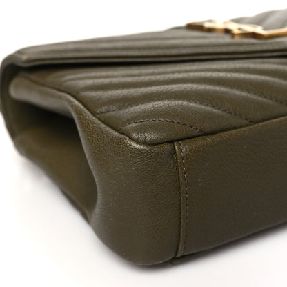 Saint Laurent Sheepskin Matelasse Chevron Monogram Medium College Bag Seawood 9 of 15