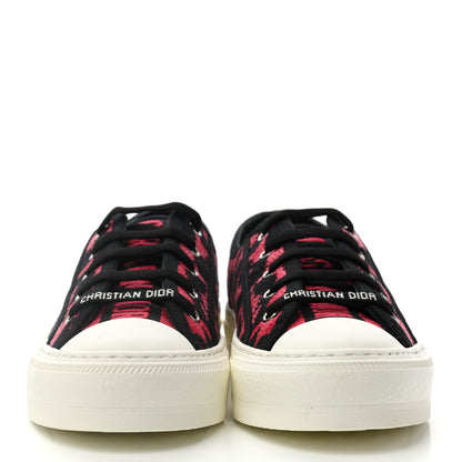 Christian Dior Cotton Mizza Embroidered Walk'N'Dior Low Top Sneakers 36.5 Red Multicolor 2 of 9