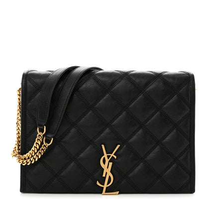 Saint Laurent Lambskin Quilted Mini Becky Chain Bag Black 1 of 13