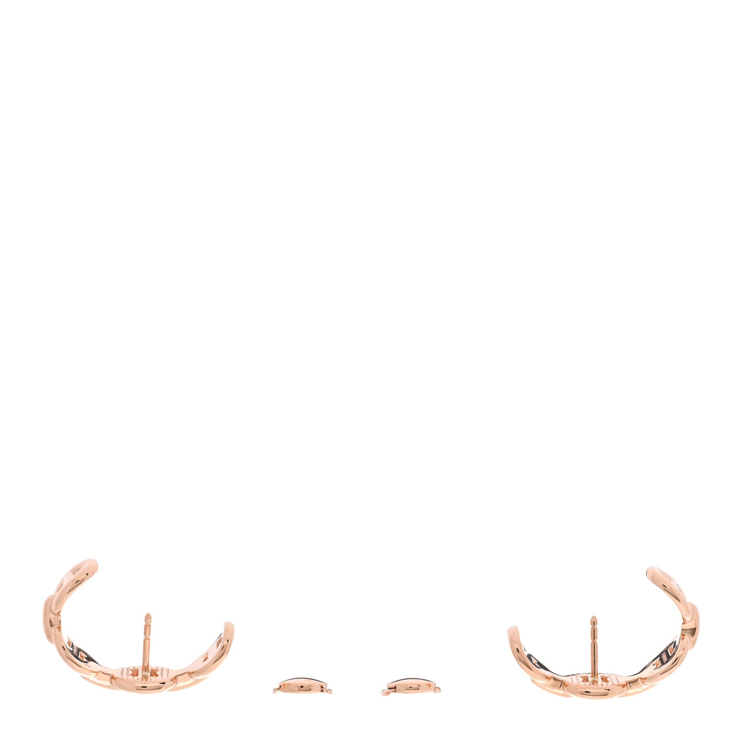 Hermes 18K Rose Gold Chaine d'Ancre Enchainee Earrings 3 of 5