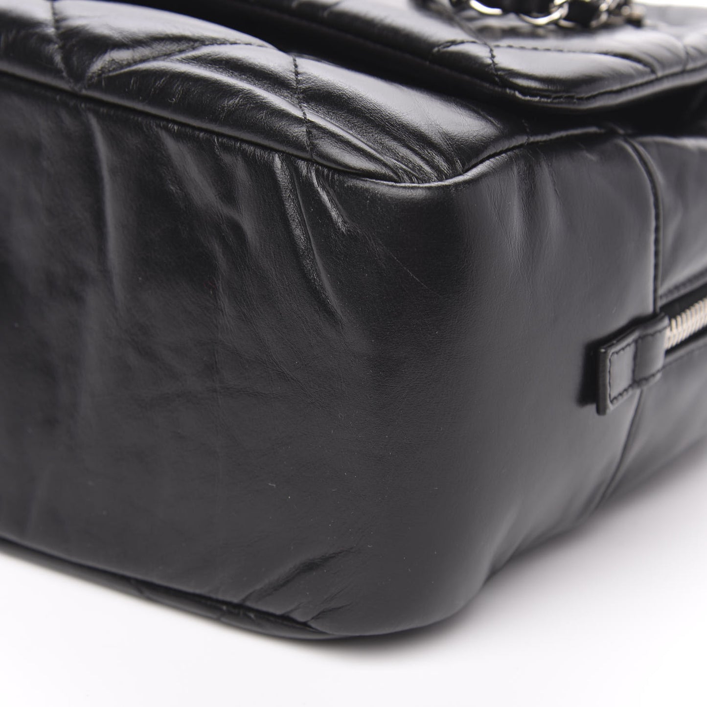 Aged Calfskin Quilted Small Express Bowling Bag Black