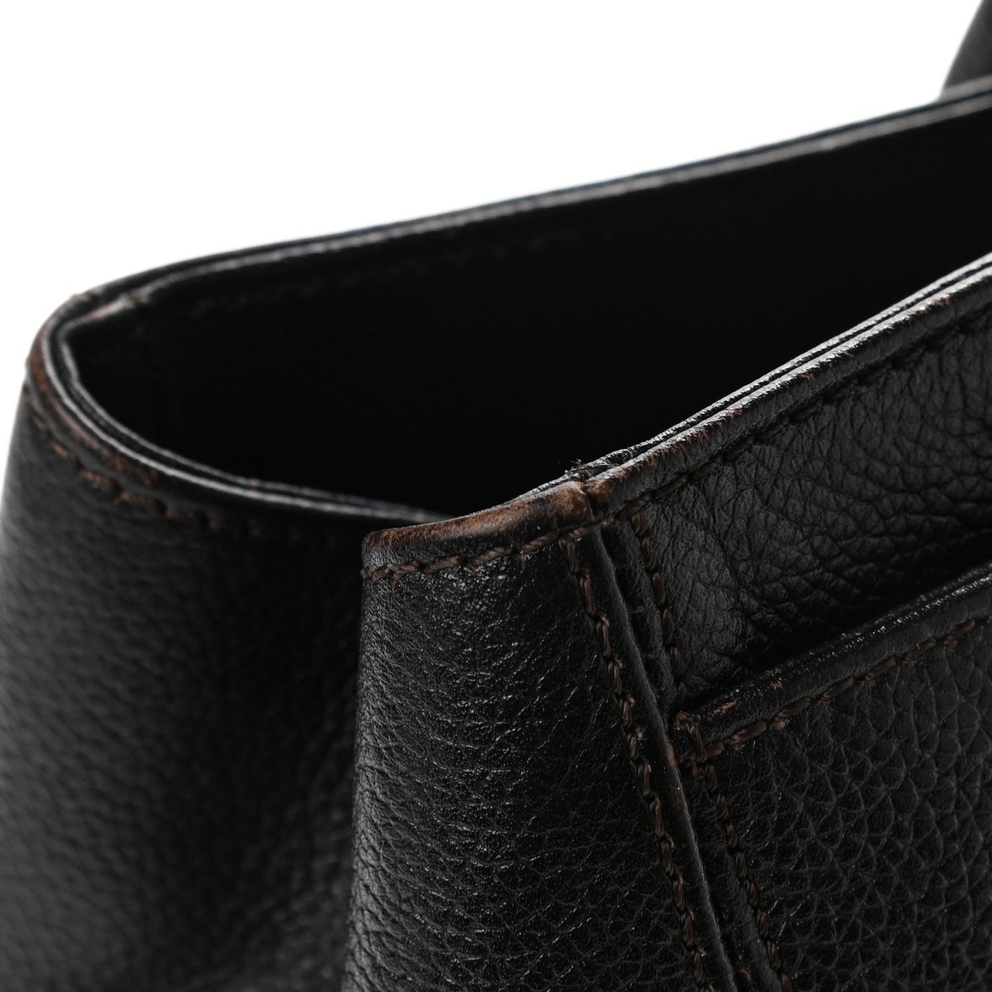 Calfskin Cerf Executive Shopper Tote Black