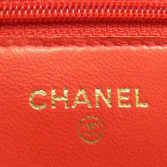 Chanel Lambskin Reissue Wallet On Chain Red 7 of 10