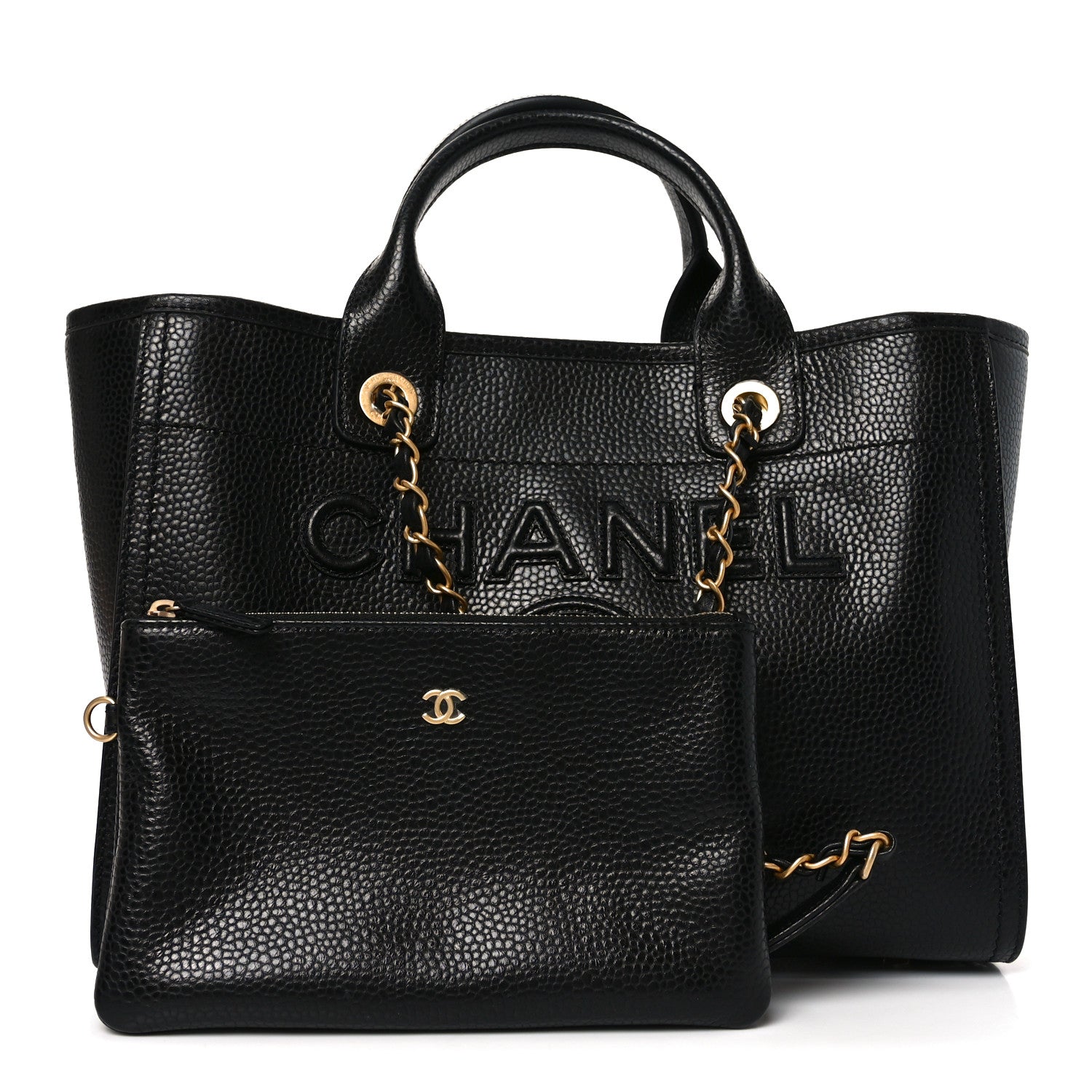Chanel Calfskin Small Deauville Tote Black 3 of 11