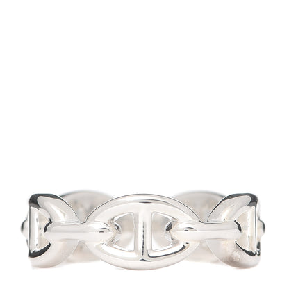 Hermes Sterling Silver PM Chaine d'Ancre Enchainee Band Ring 55 7.25 1 of 6