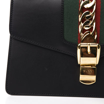 Gucci Calfskin Small Sylvie Shoulder Bag Black 10 of 13