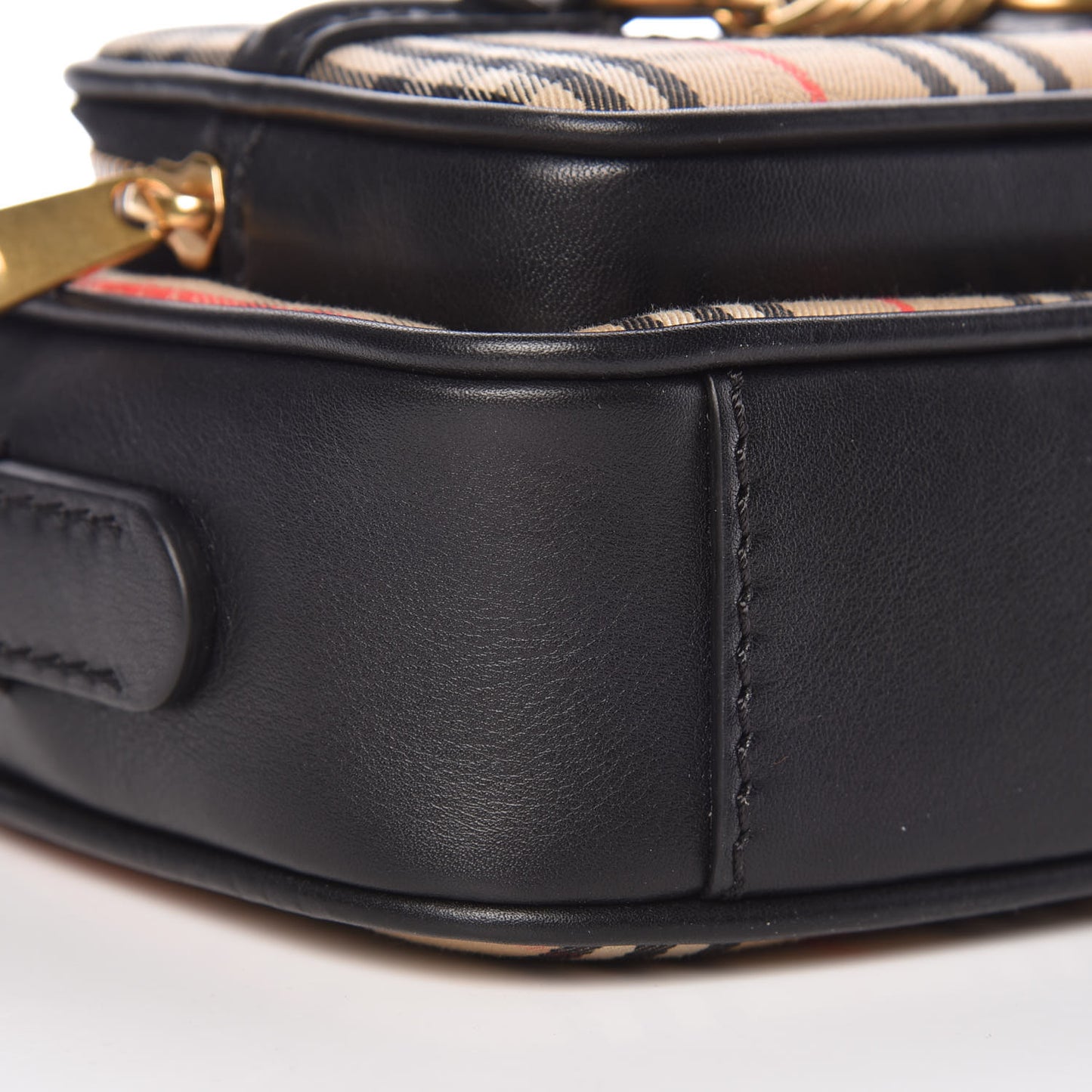 1983 Knight Check Smooth Calfskin Link Camera Bag Black