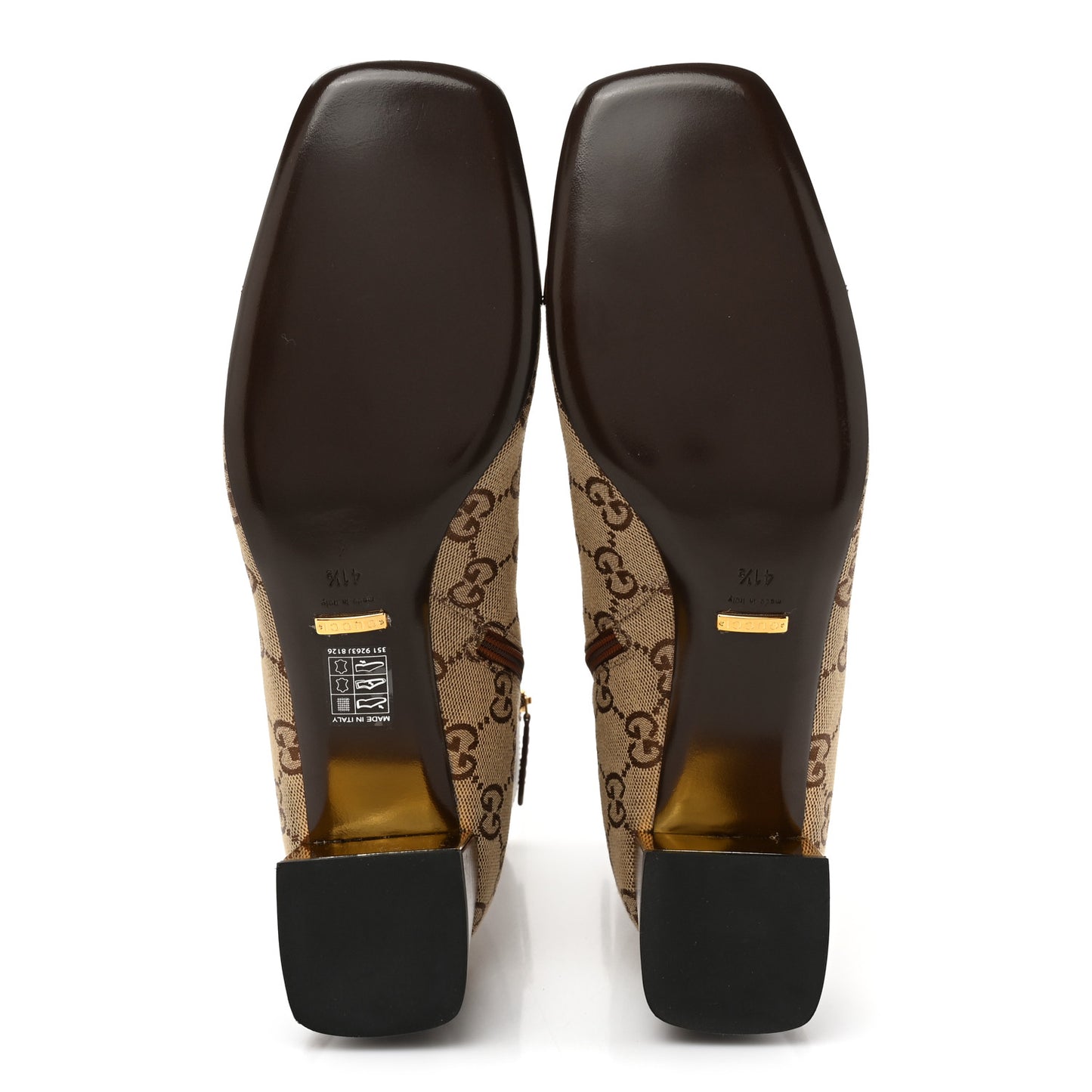 Monogram Cordovan Lux GG Ankle Boots 41.5 Beige Cuir