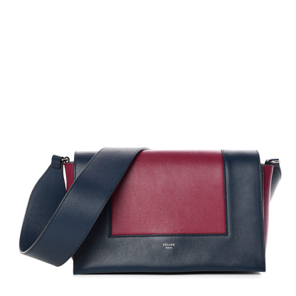 Celine Shiny Smooth Calfskin Medium Frame Shoulder Bag Steel Blue Plum 1 of 11