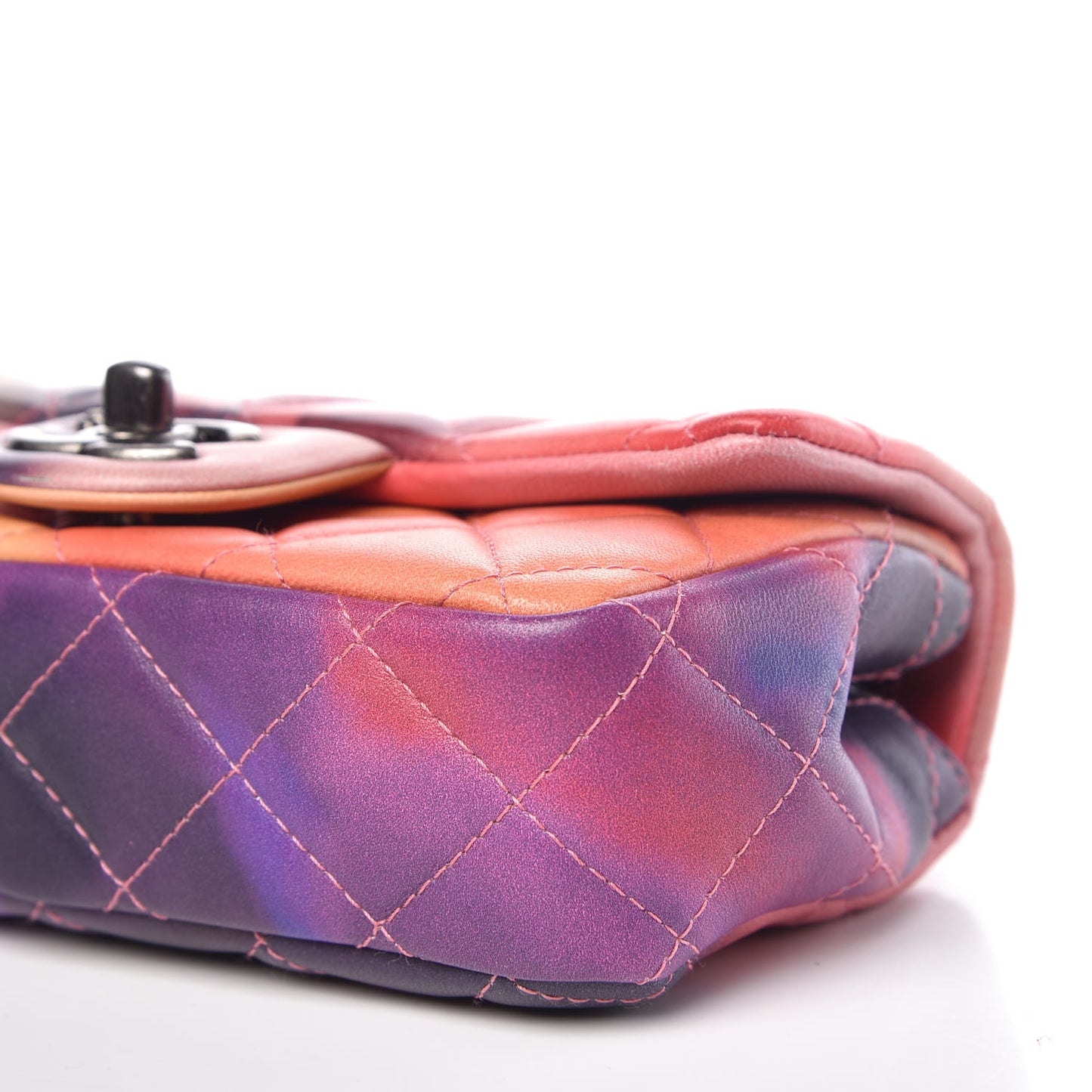 Lambskin Quilted Extra Mini Flower Power Flap Multicolor
