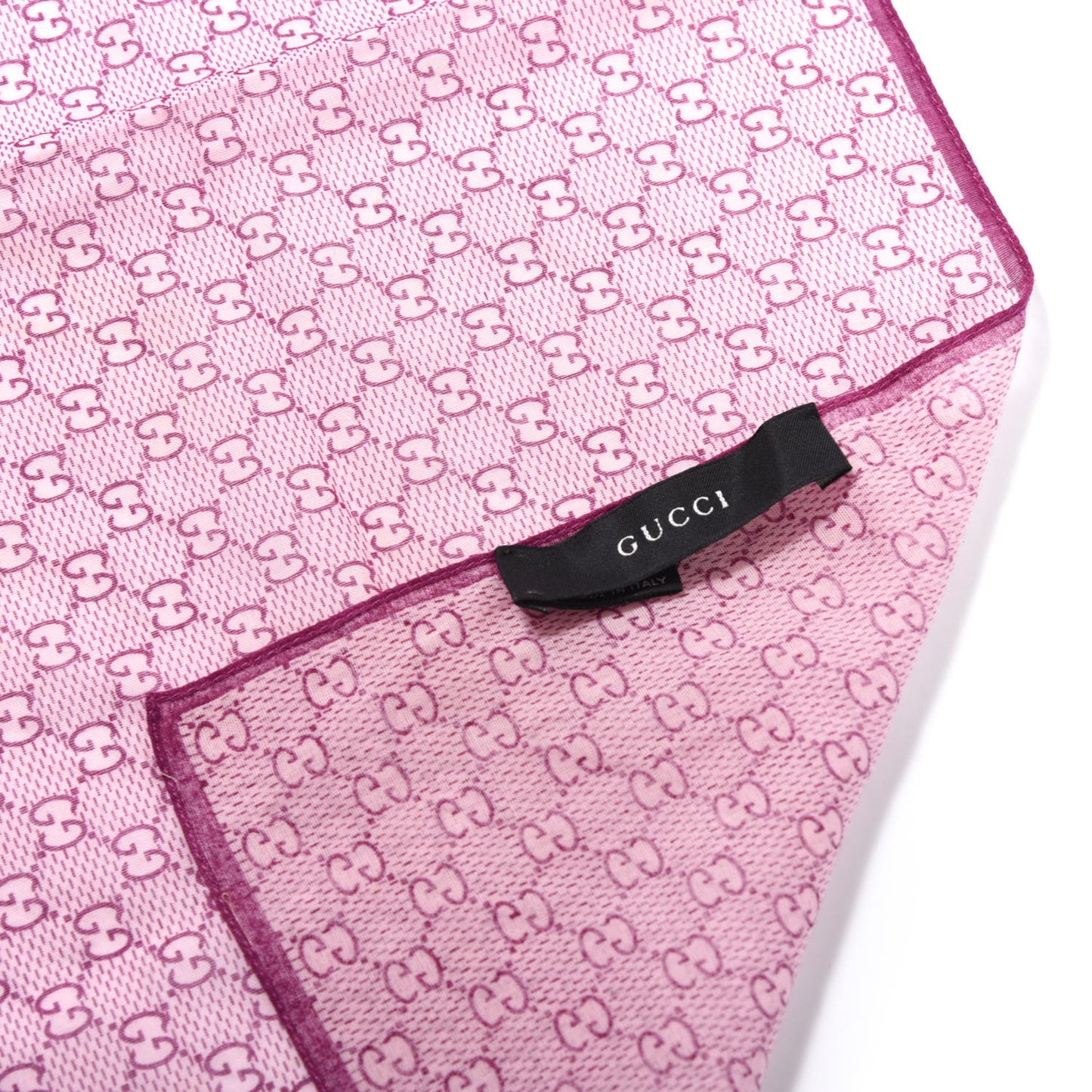 Cotton Monogram Pocket Square Pink