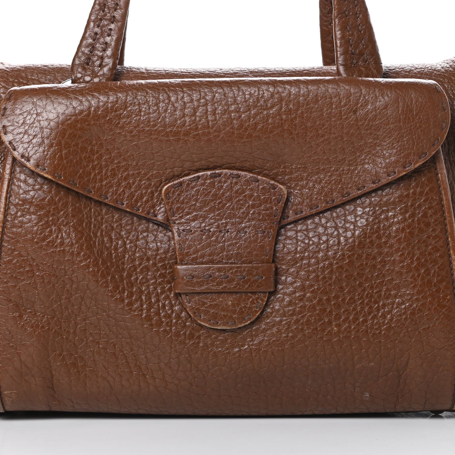 Vitello Daino Pocket Shoulder Bag Bruciato